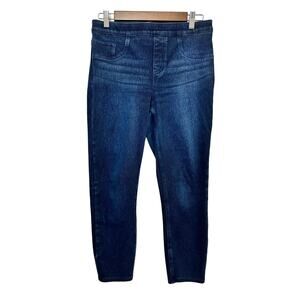 SPANX Women's Pull On Midnight Shade Ankle Skinny‎ Jeans Size M Minimalist EUC